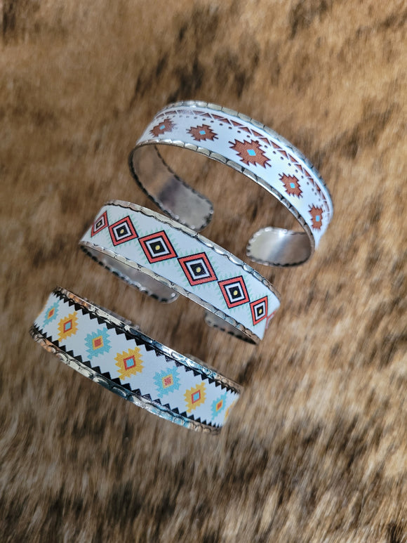 Aztec print adjustable bracelet (3 pattern options)