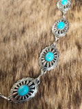 Concho belt with turquoise