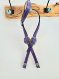 Purple - One ear headstall with turquoise stone conchos