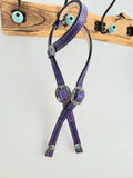 Purple - One ear headstall with turquoise stone conchos