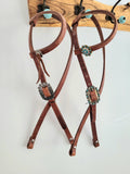 Hot oiled one ear headstall w/ fancy hardware