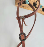 Hot oiled one ear headstall w/ fancy hardware