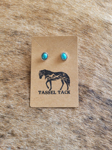 Oval turquoise stud earrings