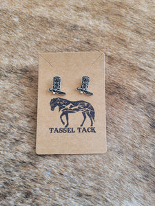 Cowboy boot stud earrings