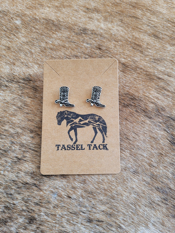 Cowboy boot stud earrings