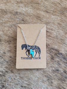 Turquoise lightning bolt necklace