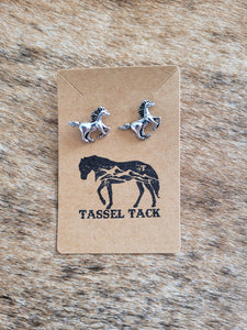 Running horse stud earrings