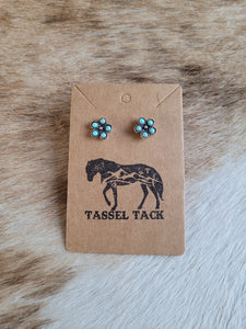 Turquoise cluster stud earrings