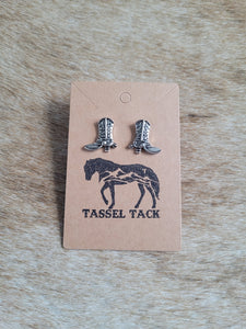 Cowboy boot stud earrings