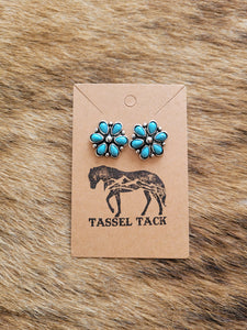 Turquoise cluster stud earrings