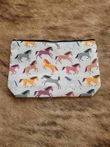 Running horses makeup bag