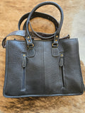 Cowhide and tooled leather messenger bag/purse