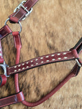 Leather buckstitched halter