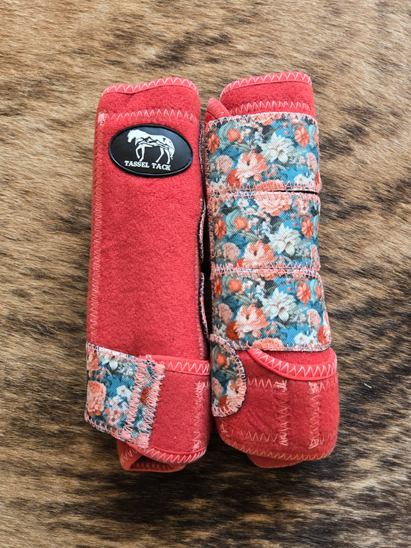Coral floral sport boots