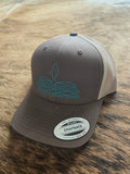Bootstitch snap back hat - brown/teal