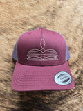 Bootstitch snap back hat - burgundy