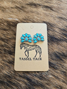 Turquoise squash cluster stud earrings