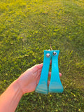 Wooden stirrups - turquoise