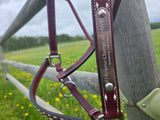 Leather buckstitched halter w/ custom name plate
