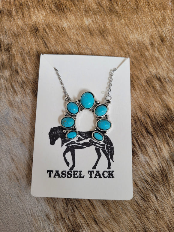 Squashblossom turquoise necklace