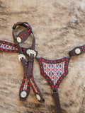 Aztec leather tack set