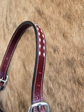 Leather buckstitched halter