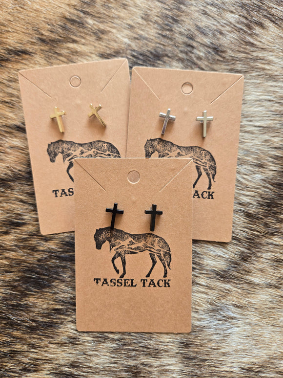 Cross stud earrings - medium