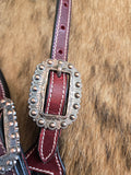Black gator buckstitch tack set