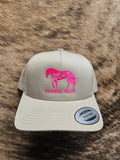 Tassel Tack snap back hat - tan/pink