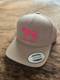 Tassel Tack snap back hat - tan/pink