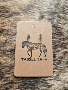 Cross earrings - silver