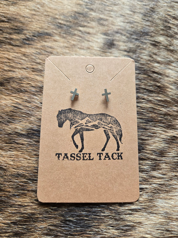 Cross earrings - silver