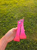 Wooden stirrups - hot pink