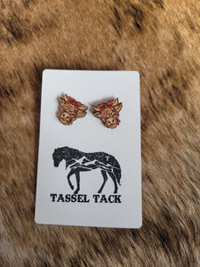 Highland cow stud earrings