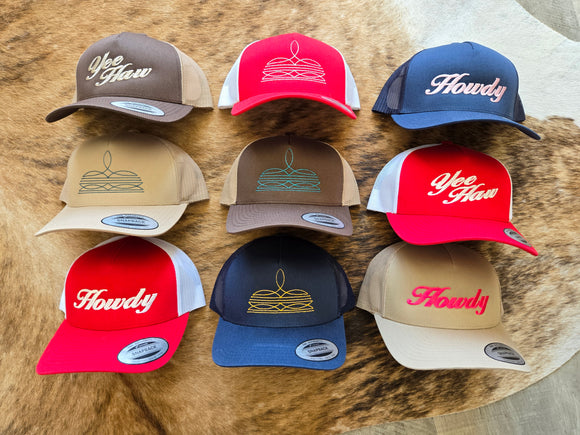 Boot stitch snapback with mesh back hats