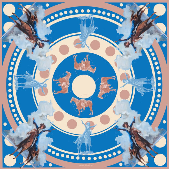 Florence Ladue blue Renee Gould art silk wild rags