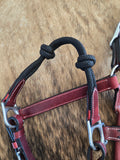 Rope nose black buckstitched halter