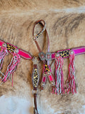 Pink cheetah tack set