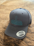 Bootstitch snap back hat - grey/teal