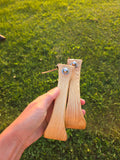 Wooden stirrups - light wood stain