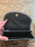 Tooled buckstitch bifold wallet
