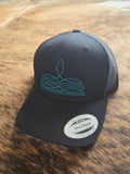 Bootstitch snap back hat - black/teal