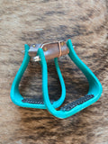 Wooden stirrups - turquoise