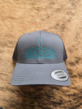 Bootstitch snap back hat - grey/teal