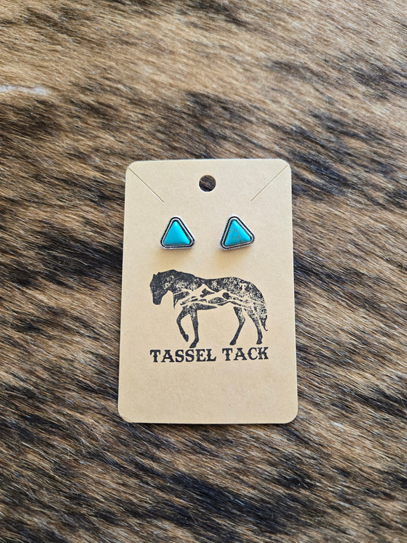 Triangle turquoise stone earrings