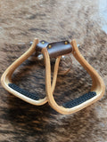 Wooden stirrups - light wood stain