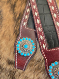 Black gator buckstitch tack set