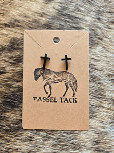 Cross stud earrings - medium