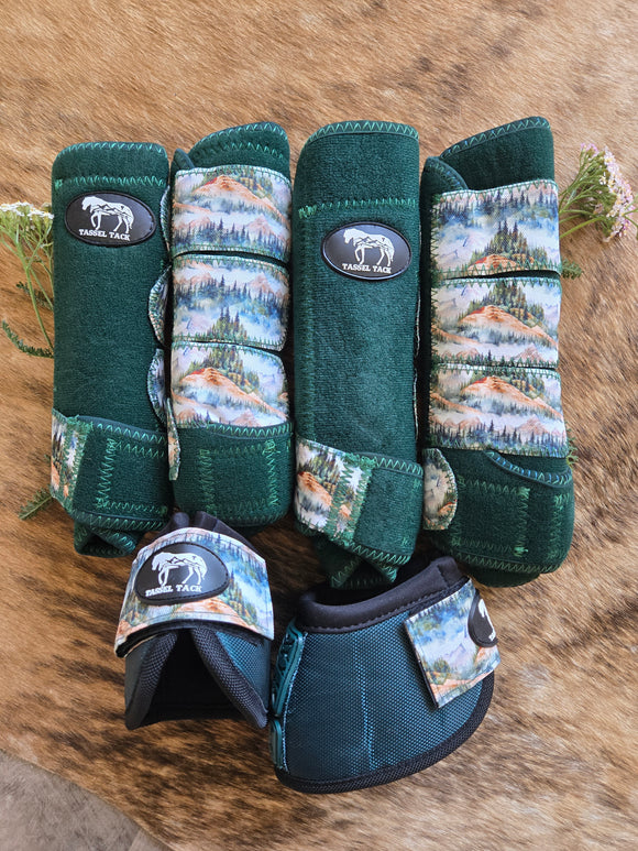 Mossy mountains full set - front and back sport boots with bell boots