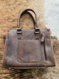Tooled leather handbag purse